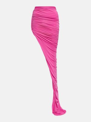 Długa spódnica z dżerseju Rick Owens różowa