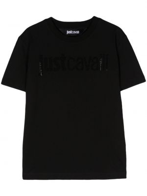 Bavlnené tričko Just Cavalli čierna