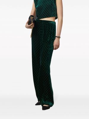 Pantalon en velours large Gucci vert