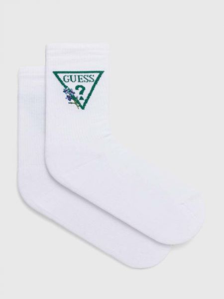 Květinové ponožky Guess bílé