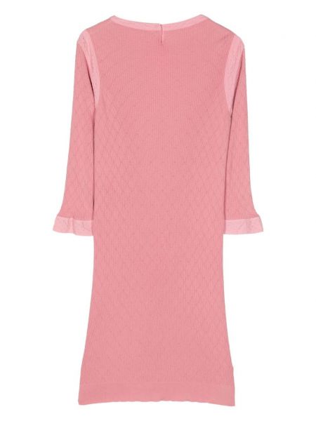 Prošívané pletené šaty Chanel Pre-owned růžové