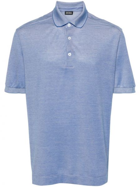 Polo à motif mélangé Zegna bleu