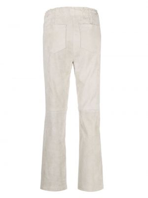 Semišové rovné kalhoty Luisa Cerano šedé