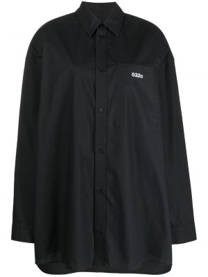 Długa koszula bawełniane z długim rękawem 032c - сzarny