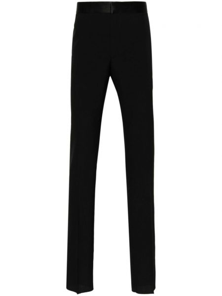 Pantaloni cu picior drept de lână Givenchy negru