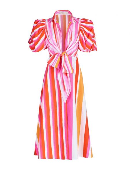 Robe mi-longue à rayures Silvia Tcherassi rose