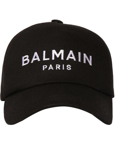 Șapcă din bumbac Balmain - negru