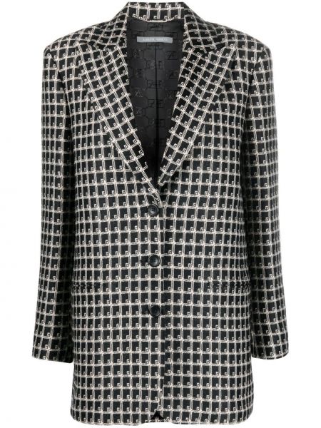 Jacquard lang blazer Alberta Ferretti svart