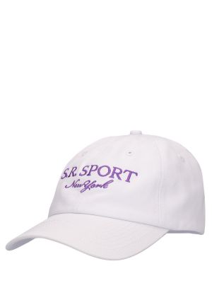 Cappello con visiera di cotone Sporty & Rich bianco