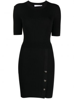 Mini šaty z nylonu s krátkými rukávy s kulatým výstřihem Jonathan Simkhai - černá