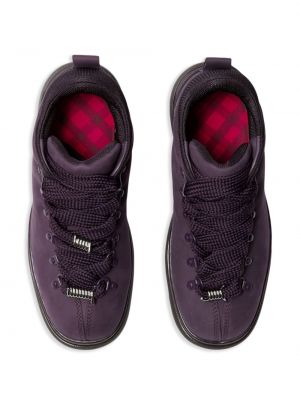 Kotníkové boty z nubuku Burberry fialové