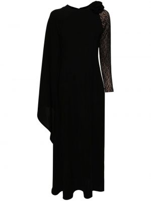 Krepové čipkované večerné šaty Rayane Bacha čierna
