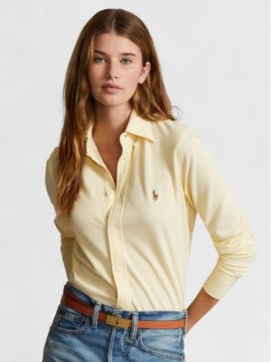 Slim fit priliehavá košeľa Polo Ralph Lauren žltá