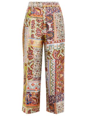 Копринени панталон с пейсли десен Etro