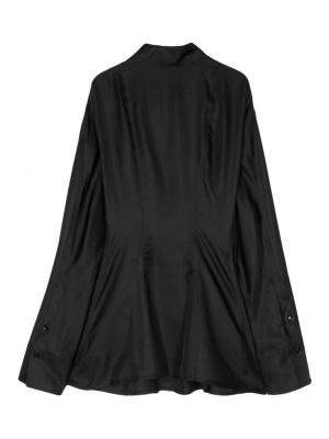 Plisovaná hedvábná košile Róhe černá