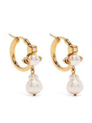 Fülbevaló gyöngyökkel Vivienne Westwood aranyszínű