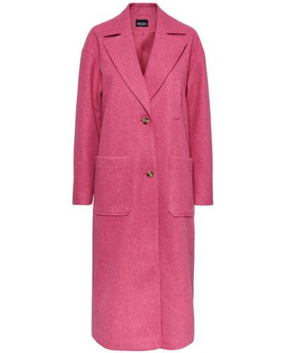Laza szabású kabát Pieces rózsaszín