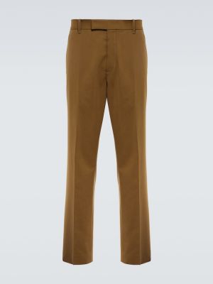 Pantaloni dritti di seta di cotone The Row beige