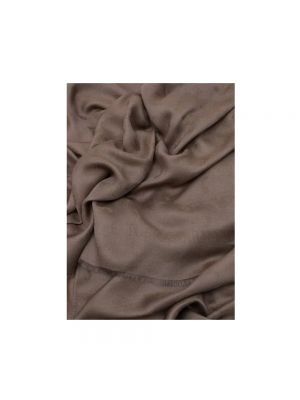 Bufanda de viscosa de modal de tejido jacquard Emporio Armani marrón