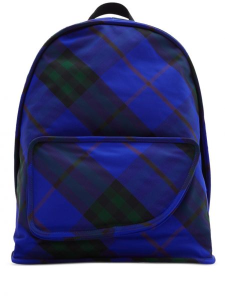 Kockovaný batoh s potlačou Burberry modrá