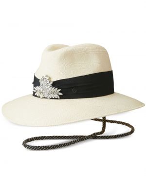 Καπέλο με πετραδάκια Maison Michel λευκό