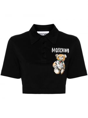 Polo marškinėliai Moschino juoda