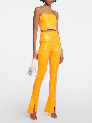 Slim fit magas derekú leggings Norma Kamali narancsszínű