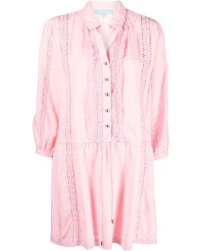 Кружевное ажурное платье на шнуровке Melissa Odabash, розовый