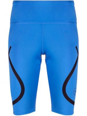 Pantaloncini sportivi a vita alta con motivo a stelle Adidas By Stella Mccartney blu