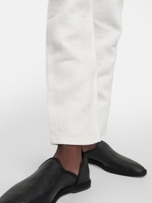 Kõrge vöökohaga sirged teksapüksid Loro Piana valge