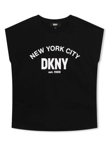 Printti t-paita tytöille Dkny Kids musta