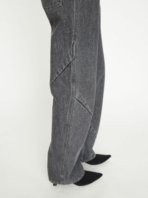 Bavlnené džínsy s rovným strihom s nízkym pásom Gauchere sivá