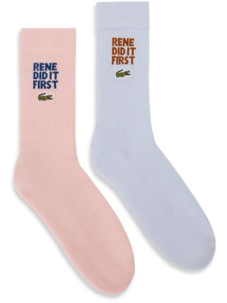 Chaussettes avec imprimé slogan en jacquard Lacoste