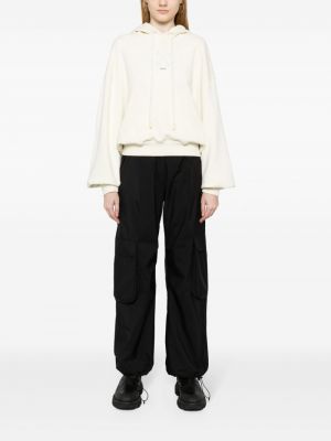 Bluza z kapturem bawełniana z kryształkami Off-white biała