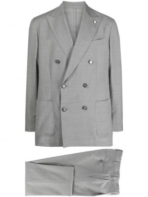 Vlněný oblek Luigi Bianchi Mantova šedý