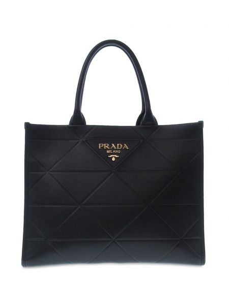 Dabīgās ādas lielas somas Prada Pre-owned melns