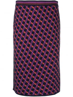 Плетена пола с принт с абстрактен десен Dvf Diane Von Furstenberg виолетово