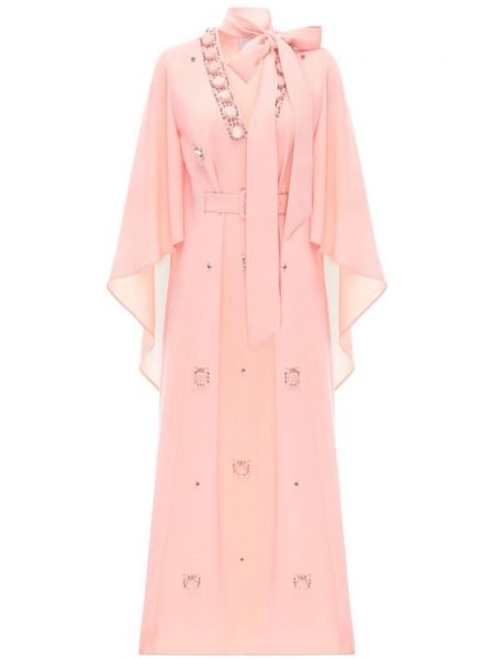 Κοκτέιλ φόρεμα με λαιμόκοψη v Huishan Zhang ροζ