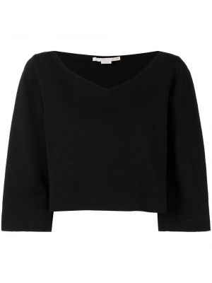 Пуловер с v-образно деколте Stella Mccartney черно