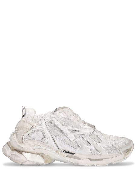 Imiteret læder mesh læder sneakers Balenciaga hvid