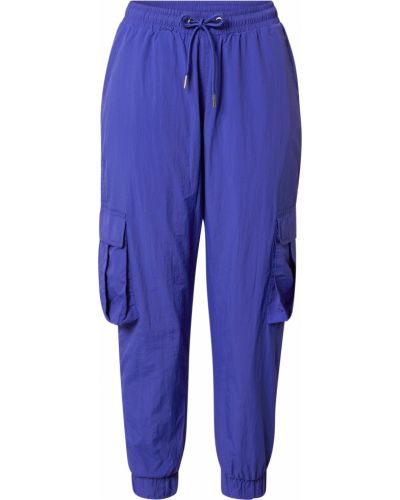 Pantaloni cargo cu talie înaltă din nailon Urban Classics albastru
