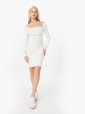 Μini φόρεμα Calvin Klein Jeans λευκό
