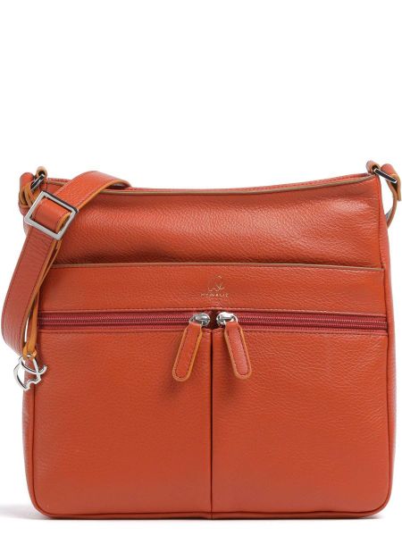 Кожаная сумка через плечо Mywalit оранжевая