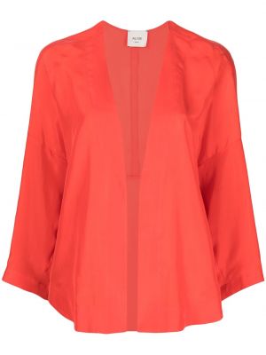 Прозрачна копринена блуза Alysi розово