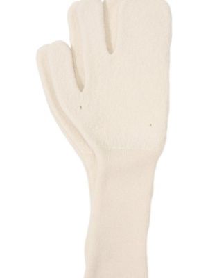 Белые шерстяные перчатки Mm6