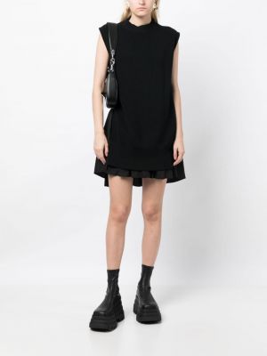 Pletené mini šaty Sacai černé