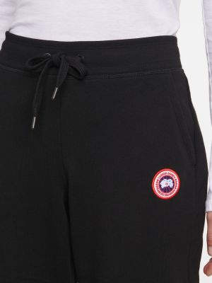 Pantaloni sport din bumbac Canada Goose negru