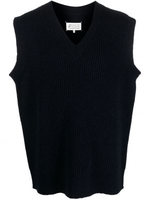 Sweter bez rękawów oversize Maison Margiela niebieski