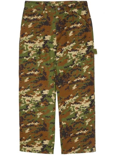 Pantalon droit à imprimé à imprimé camouflage Awake Ny marron