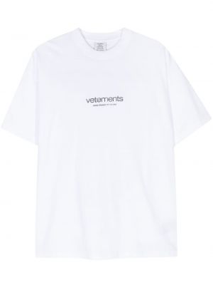Βαμβακερή μπλούζα Vetements λευκό